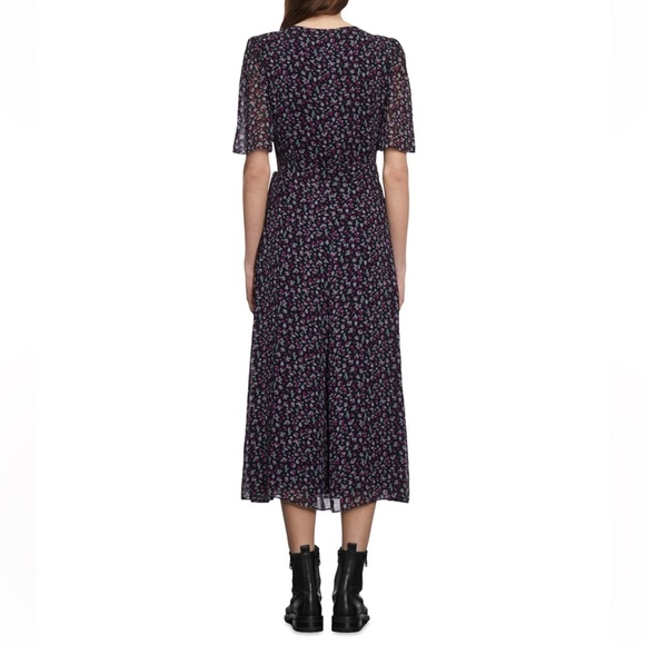 The Kooples Wrap Dress Floral Pink and White Small Flowers Size 1 Womens - Picture 2 of 15